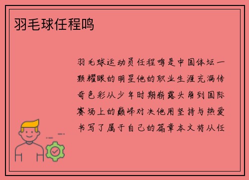 羽毛球任程鸣